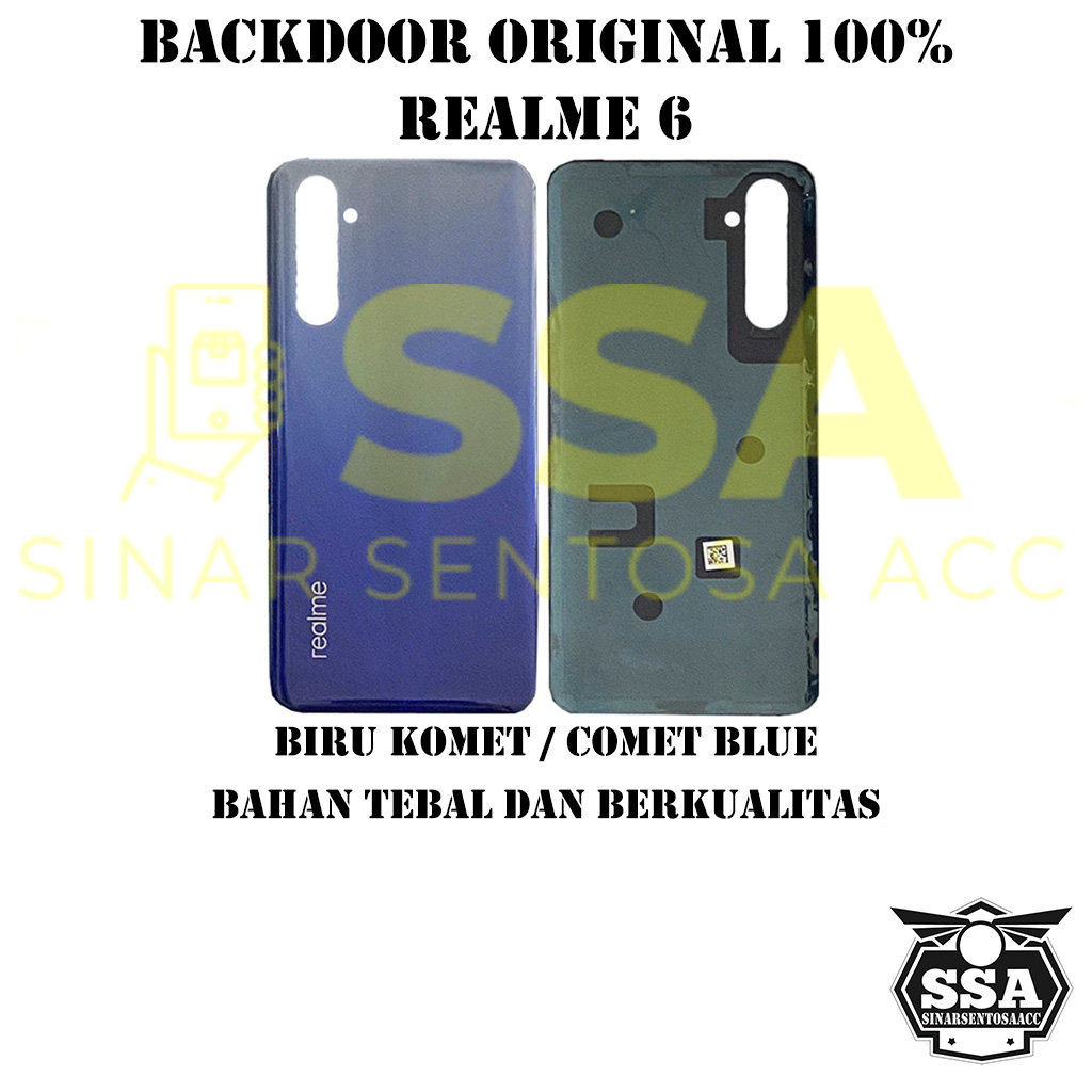 Backdoor Original 100% Realme 6 Tutup Baterai Tutup Belakang Backcover Back cover Realme6 Real Me 6 Realme6