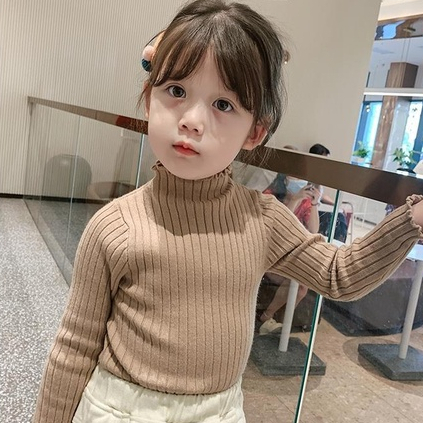 VS - TURTLE NECK ANAK BASIC RIB / ATASAN TOP POLOS ANAK PEREMPUAN USIA 1-5 TAHUN