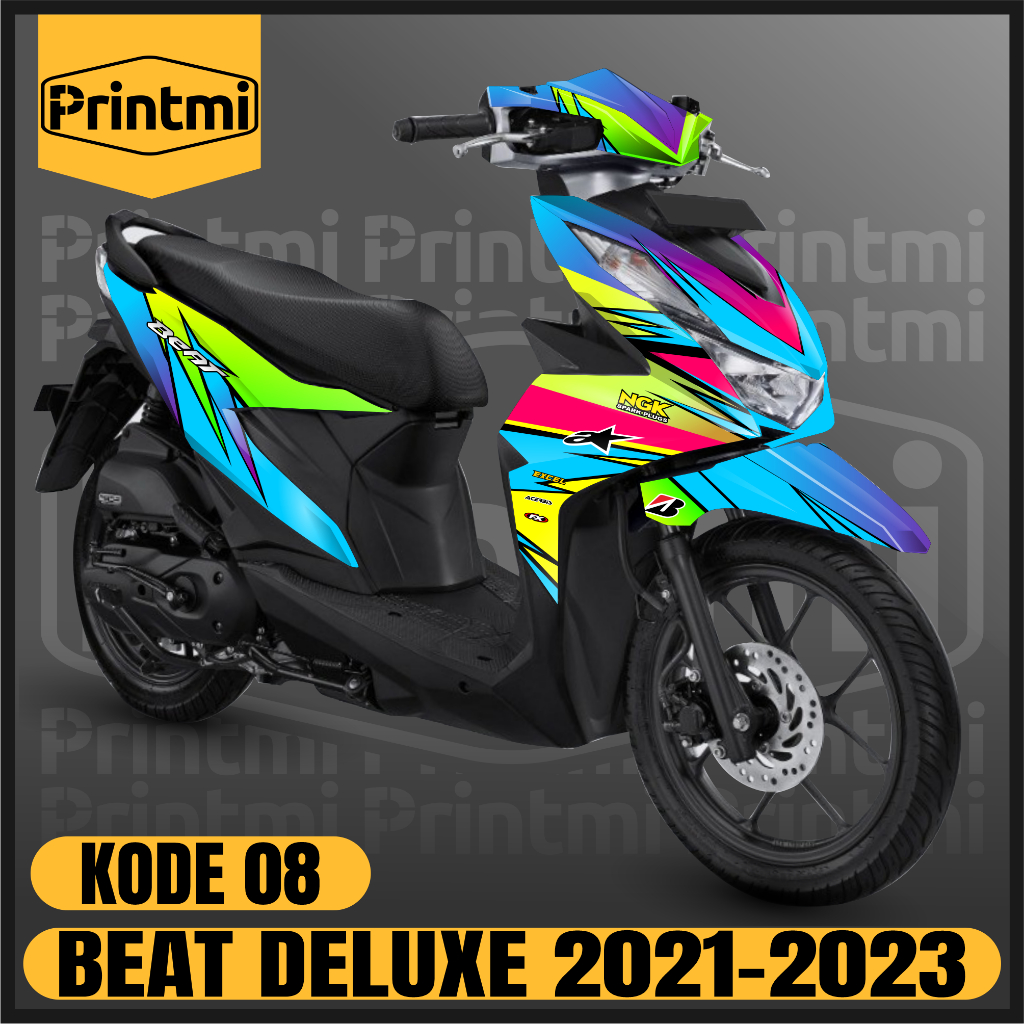 Printmi Decal Stiker Motor Beat Deluxe 2021 2022 2023 New Full Body Variasi Honda Street CBS ISS Sti