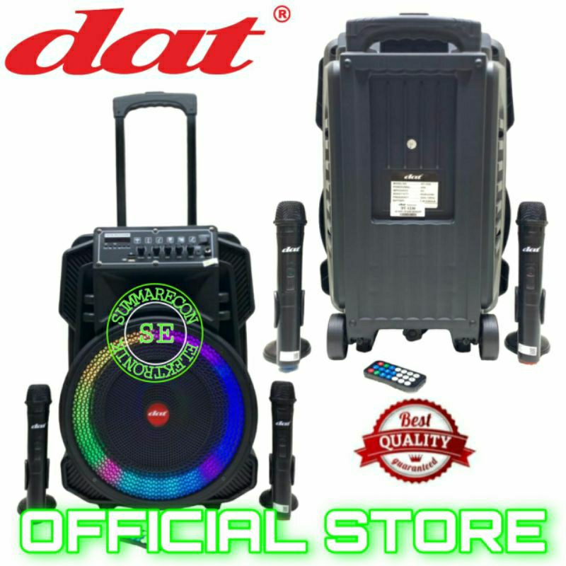 speaker portable with mic wireless dat dt1530 speaker karaoke bluetooth 15 inch