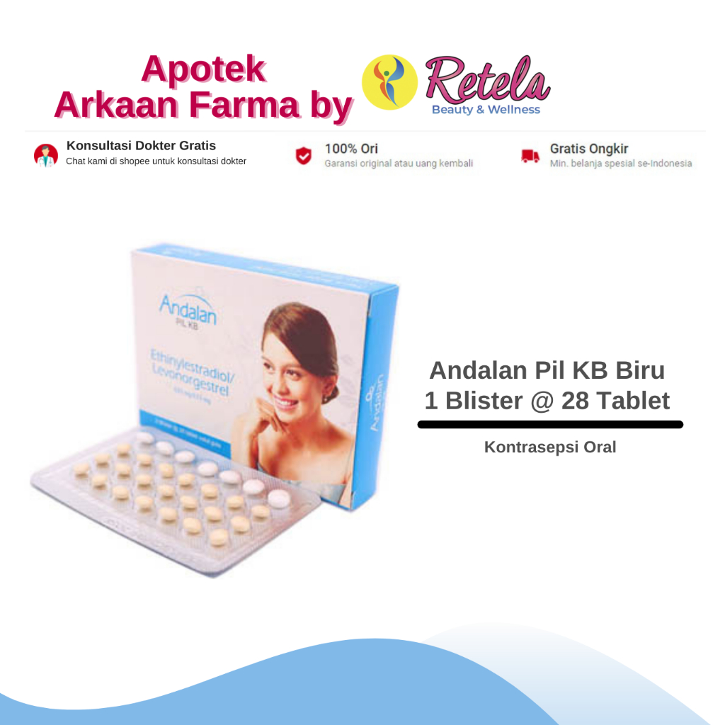 Andalan Pil KB Biru 1 Blister @ 28 Tablet / Kontrasepsi Oral Untuk Mencegah Kehamilan