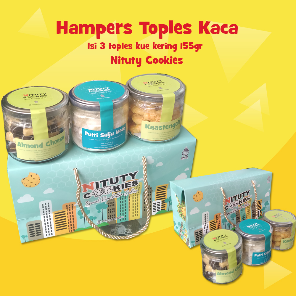 

Nituty Cookies Hampers Paket B Kue Kering Box Animasi toples kaca isi 3