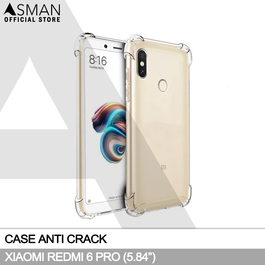 Anti Crack Xiaomi Redmi 6 Pro (5.84&quot;) | Soft Case Anti Bentur - Clear
