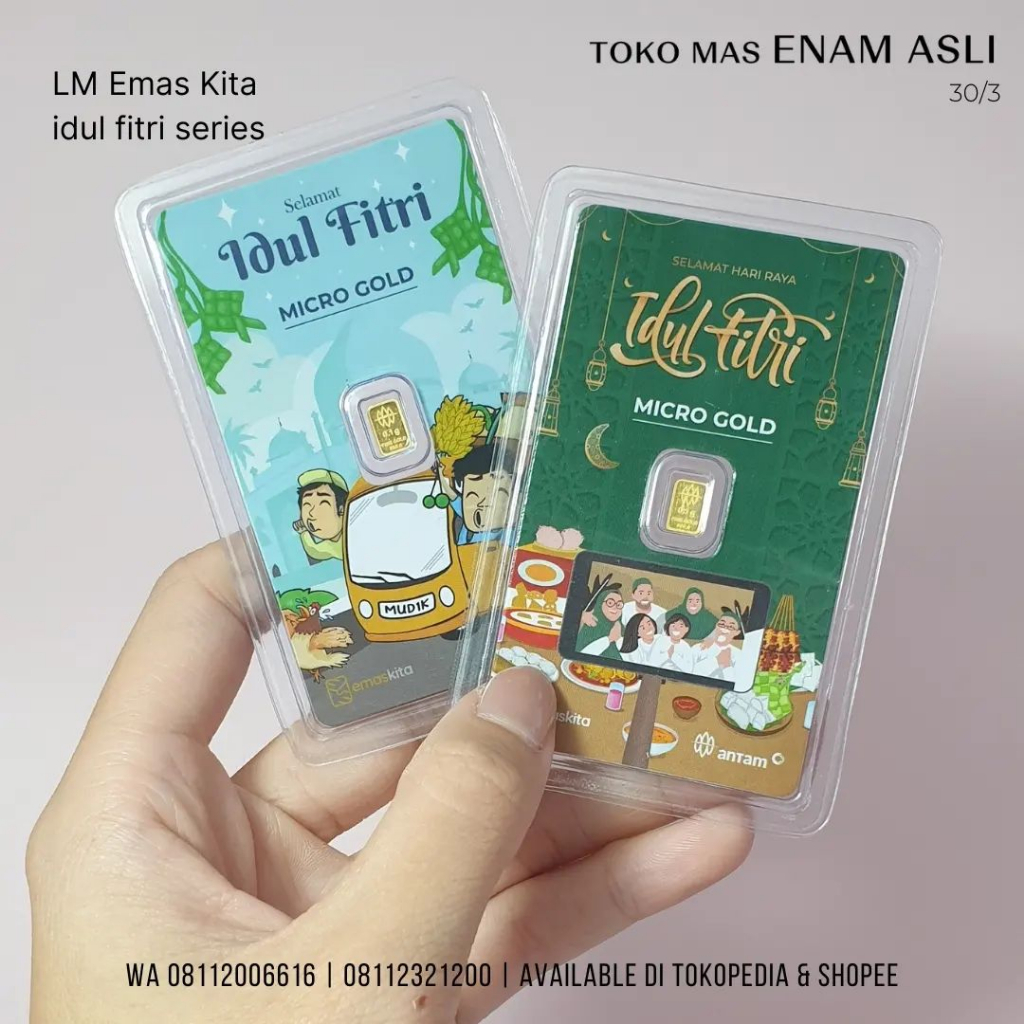 LM HA x Antam Mini Gold 0.1gr Idul Fitri Series Toko Mas 6 Asli