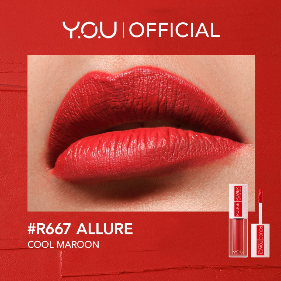 YOU Rouge Power Matte Lip Cream - Tahan 18 Jam | Matte Finish