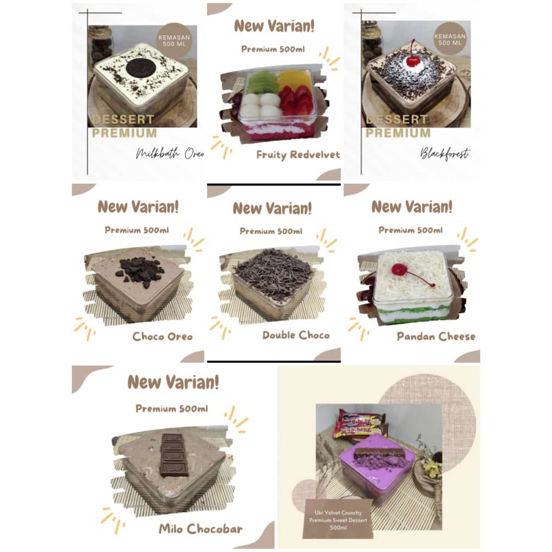 

dessert box premium kemasan 500ml + buble wrab