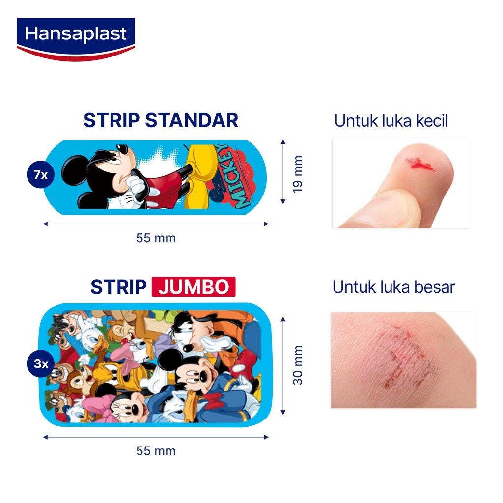 Hansaplast Mickey &amp; Friends 10's - Plester dengan Karakter Unik