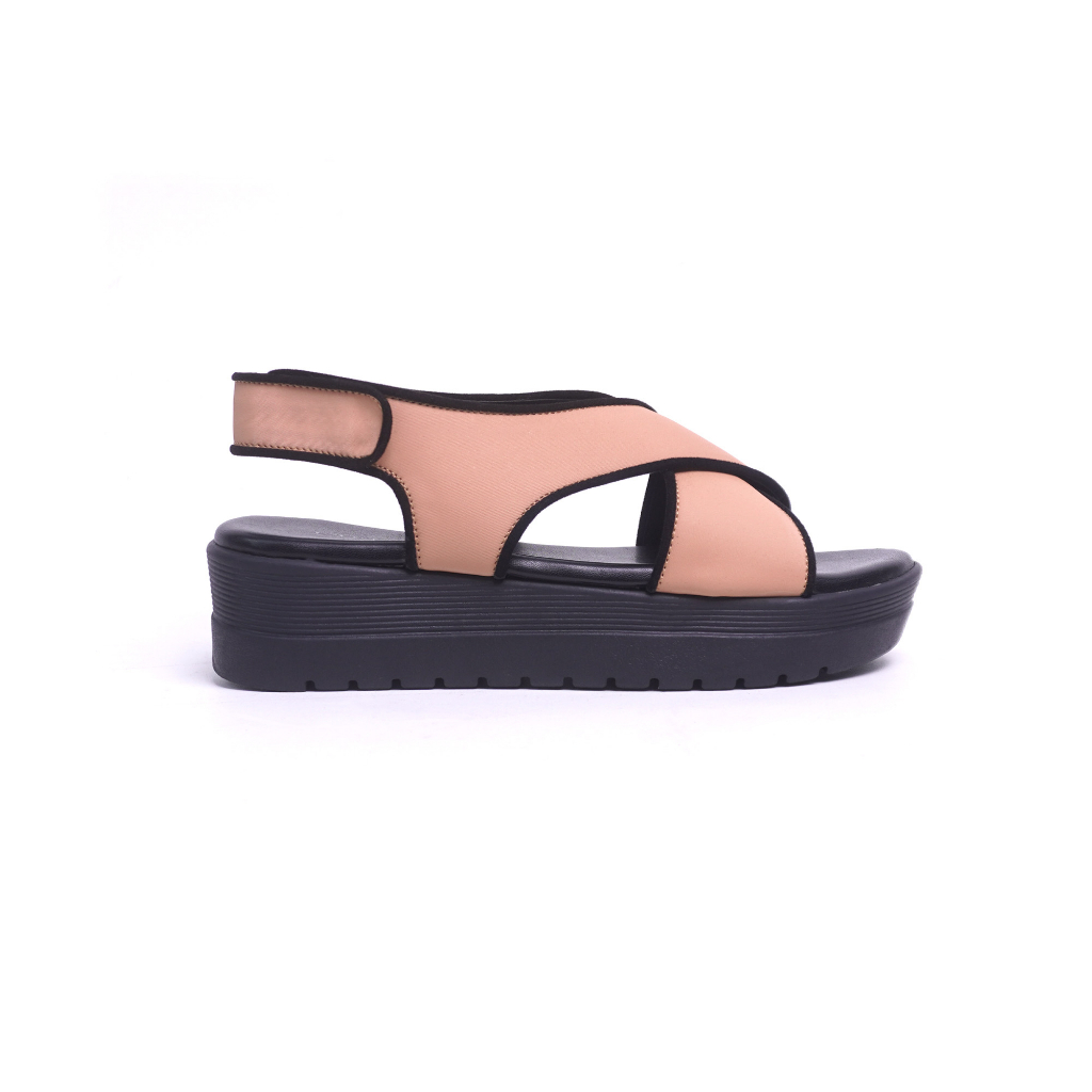 Adarastore - Lapepa CLARIE Sandal Wedges Wanita Casual Sendal Tali Cewek Hak 5 Cm Kekinian