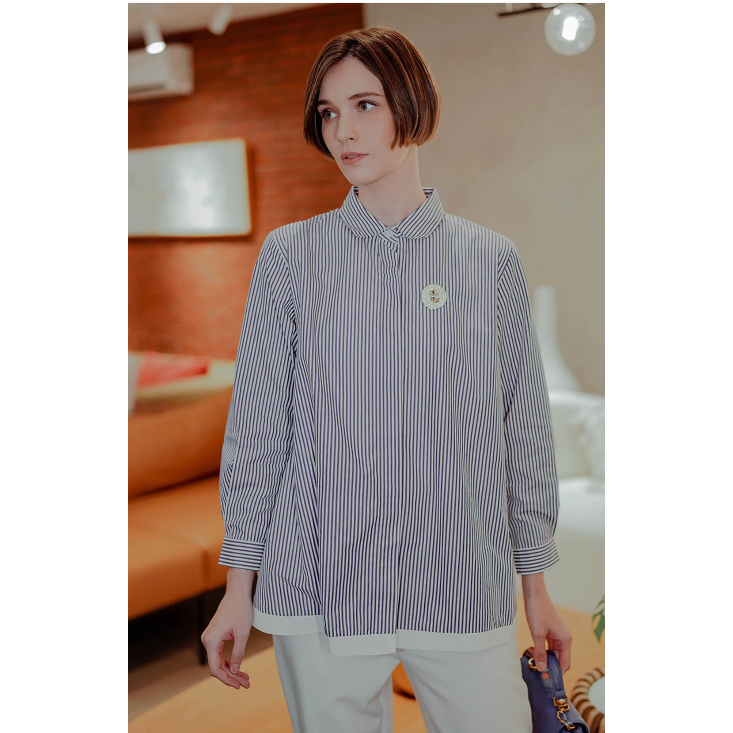 Kezia Shirt - Blue Benang jarum benangjarum XS S M L XL XXL buttonscarves series voal frozen dream p