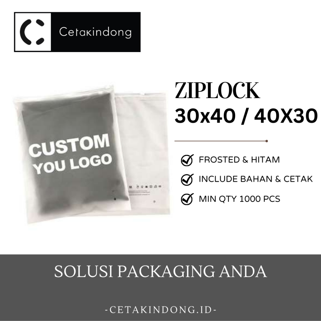 

Zipper Bag Pouch / Travel Ziplock Mika 30 x 40 Premium Custom Design