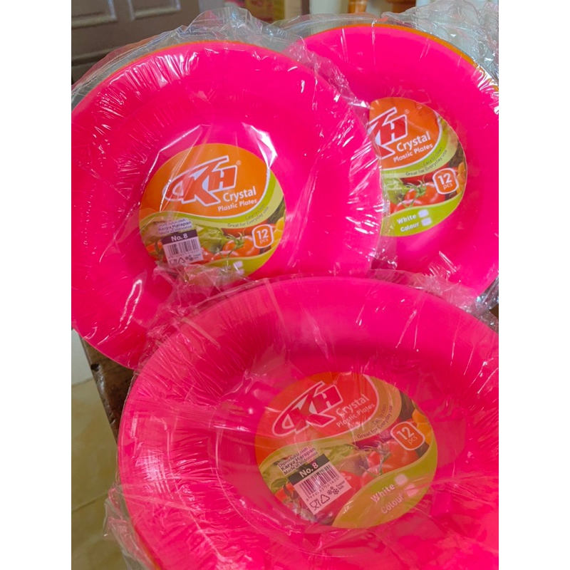 Piring Plastik Crystal/ Piring Plastik KH/ Piring Plastik Murah Lusinan