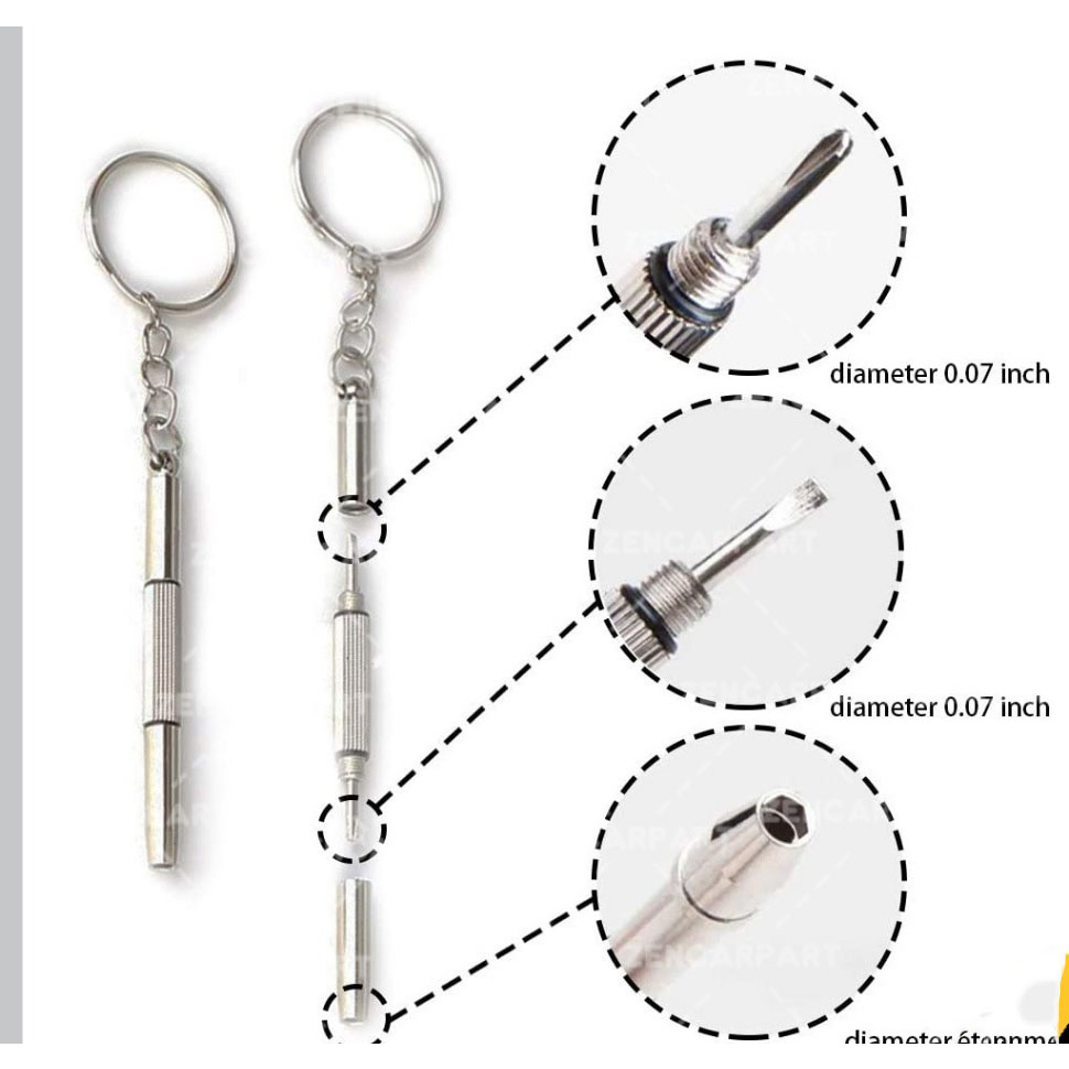 GANTUNGAN KUNCI OBENG EMERGENCY 3 IN 1 OBENG KACA MATA SCREWDRIVER EMERGENCY SERBAGUNA