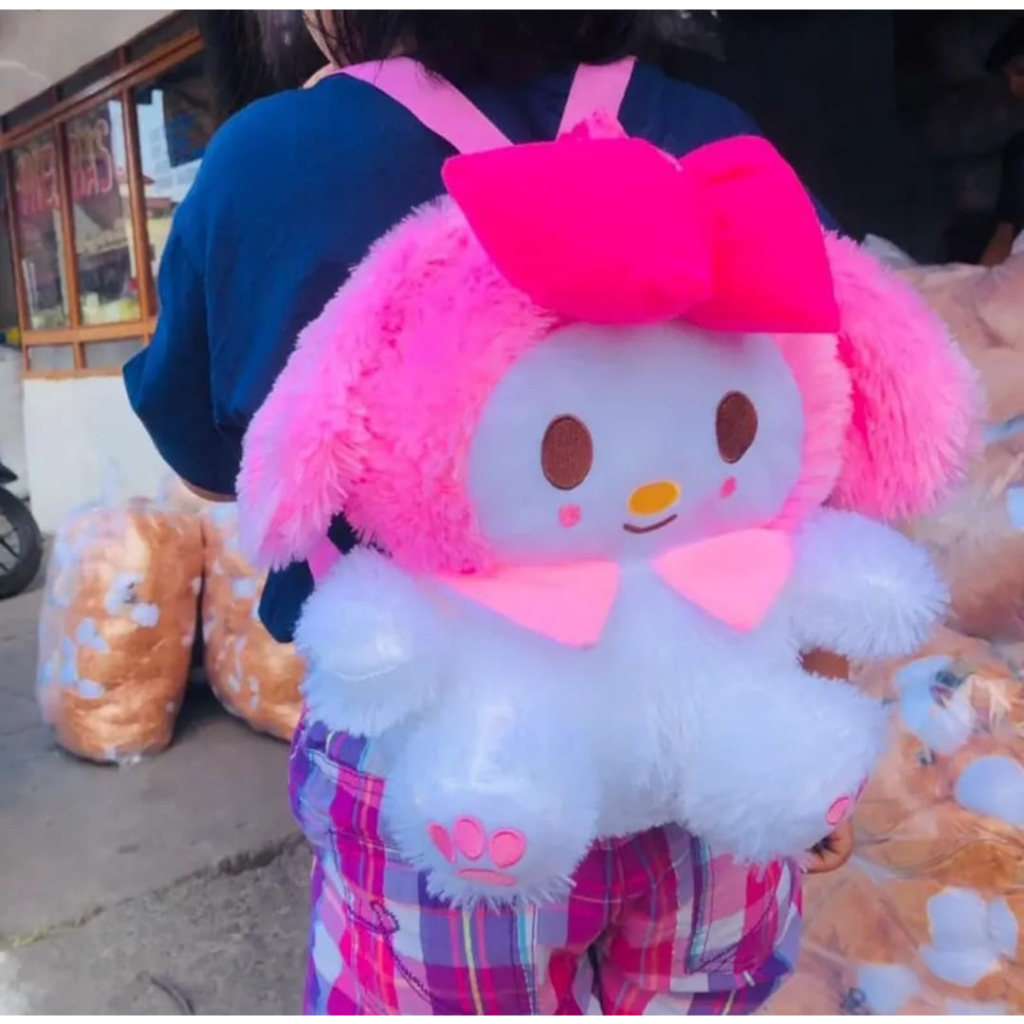 Tas Melody Tas Ransel Wanita Tas Sekolah Fashion Tas Anak Backpack Bag Hewan Warna Pink Kelinci Anak