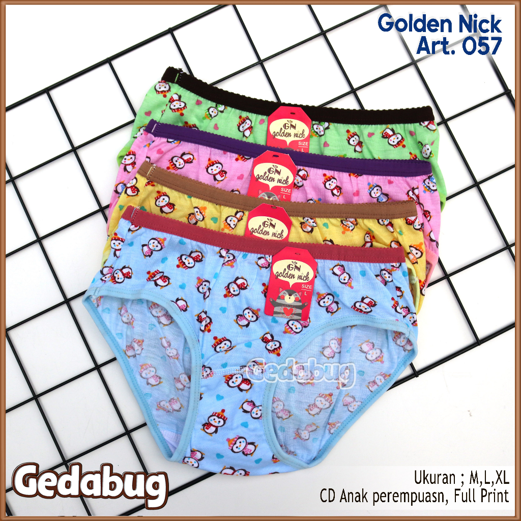 Celana Dalam Anak Golden Nick 057 WARNA Print / CD Anak Perempuan - Satuan | Gedabug