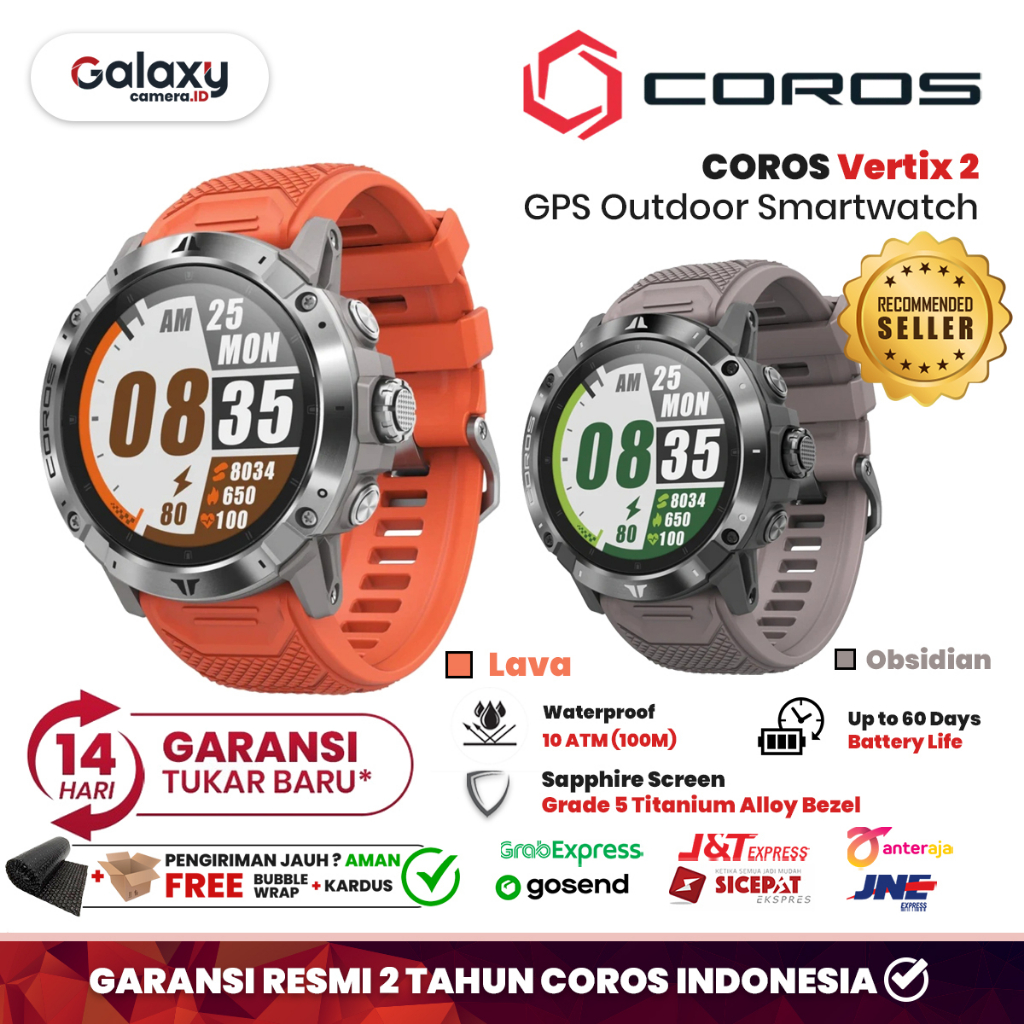 Coros Vertix 2 GPS Adventure Outdoor Smartwatch Jam Tangan Coros Resmi