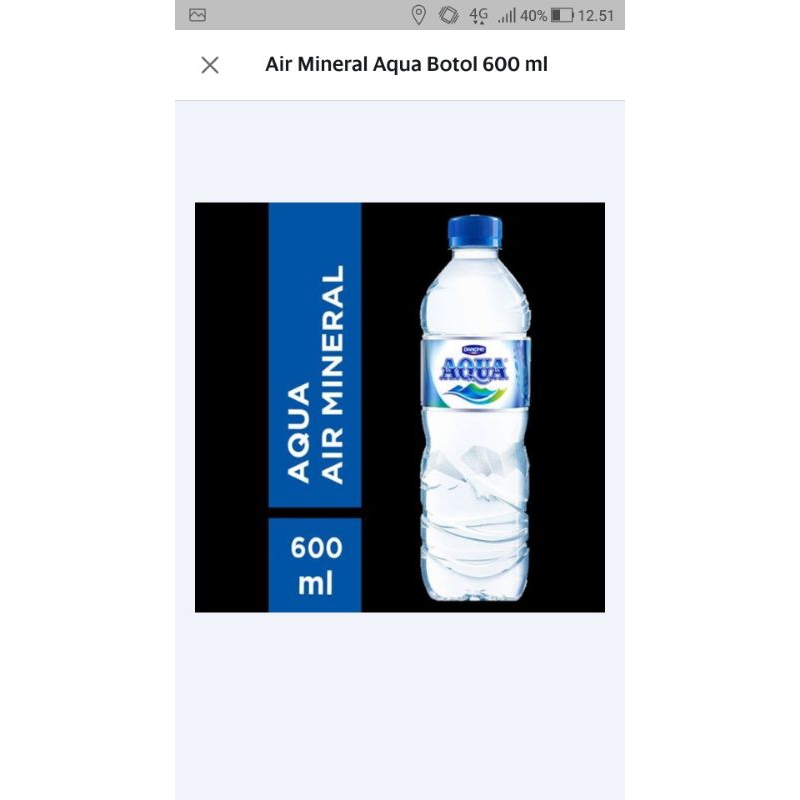 

Air Mineral Aqua Botol 600 ml