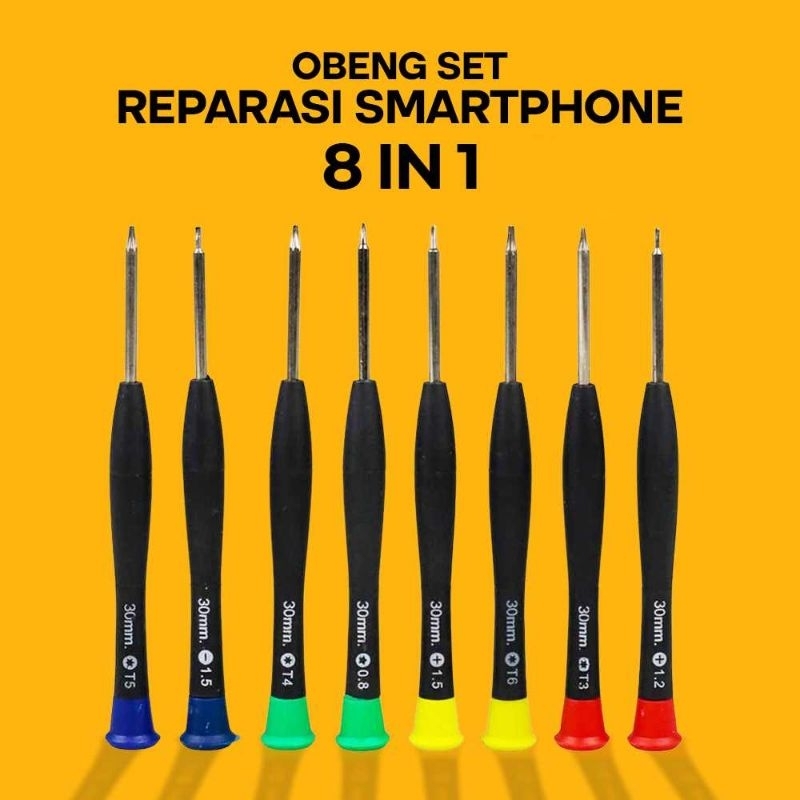 Alat Reparasi Obeng Set 8 in 1 untuk Smartphone, laptop dan Komputer
