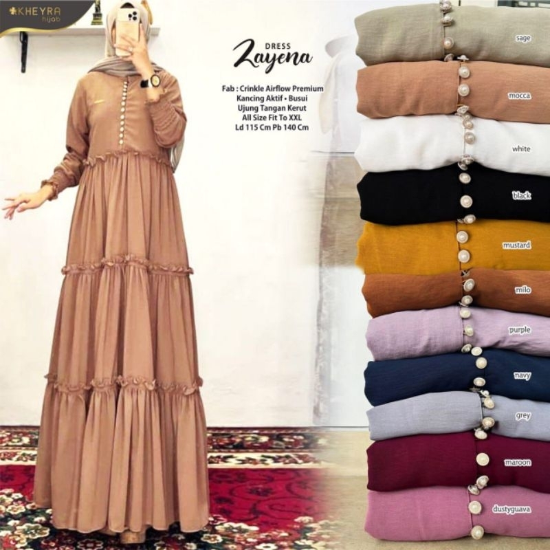 GAMIS ZAYYANA DRESS//IVVA DRESS ORIGINAL BY KHEYRA