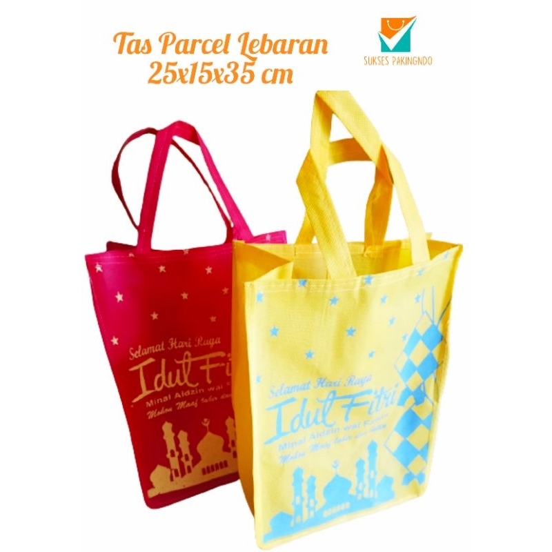 

(12pcs /Lusinan)Tas Parcel Lebaran Spundbund 25x15x35 cm(Lusinan /12 pcs) /taskain/taskado/goodiebag/idulfitri
