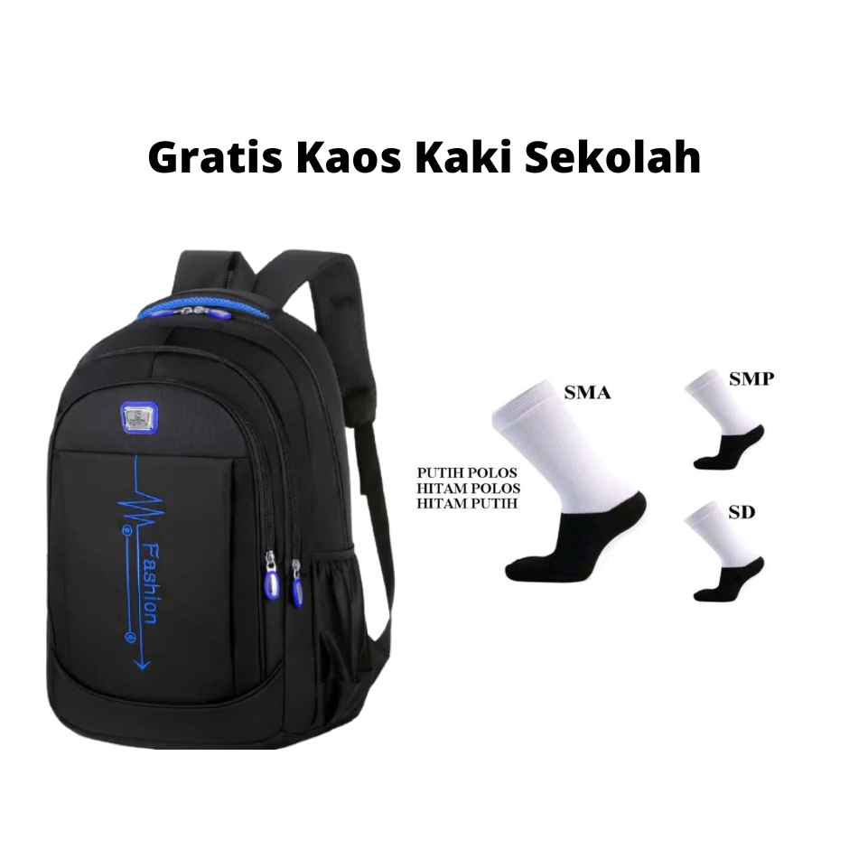 Tas sekolah anak laki laki tas anak sd smp sma tas ransel anak Backpack Fashion Geratis kaos kaki