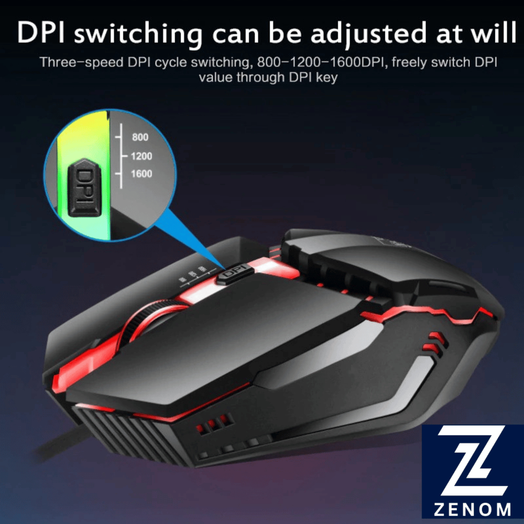 Mouse Gaming Zenom ZK3 Murah RGB 1600 DPI Mouse Kabel USB Optical