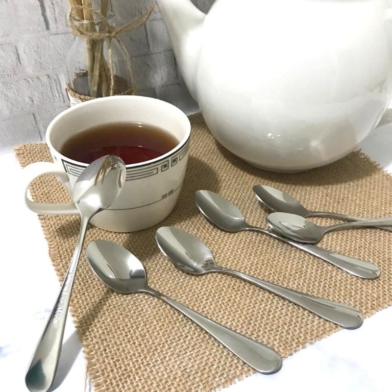 Sendok Teh Kopi Garpu Roti Kue Kecil Stainless Steel Premium Lusinan