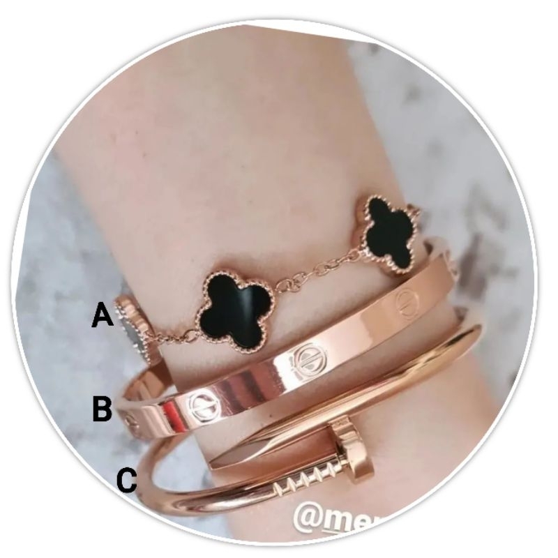 Gelang Titanium Asli Premium Quality Anti karat anti alergi Stainless steel ori G2727