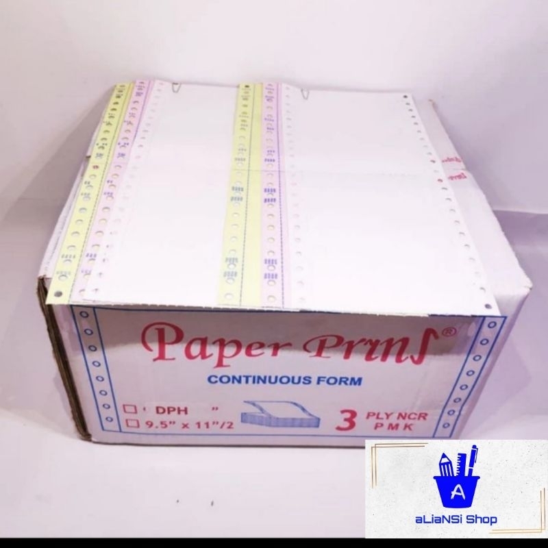 

Continuous Form 9,5"/2 x 11"/2 (3 PLY) bagi 4 - merk PAPERPRYNS