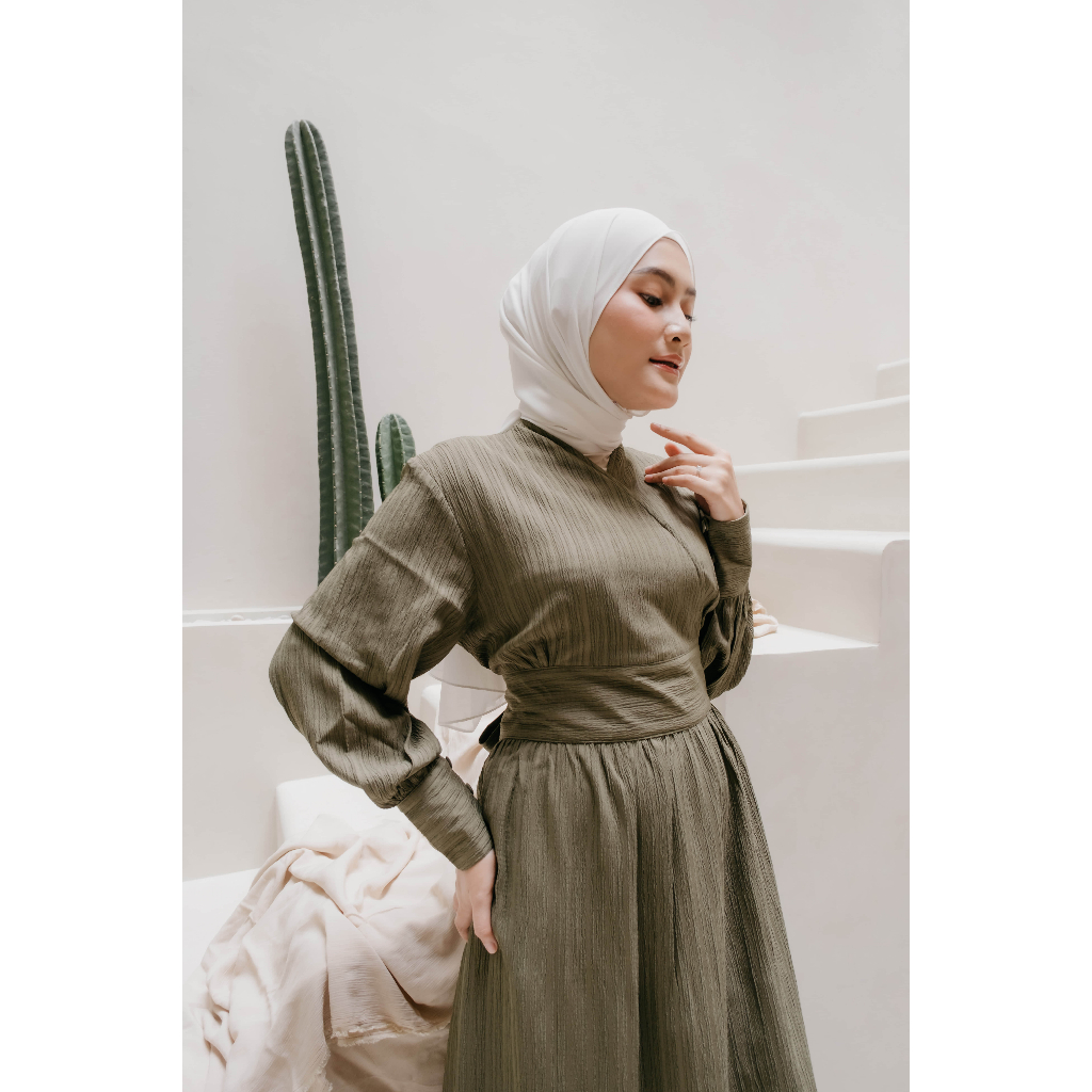 Ms Daisy Ariana Textured Belted Dress (MODEST COLLECTION)
