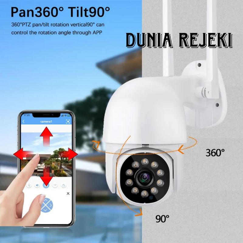 IP CAMERA CCTV WIFI SPEED DOME PTZ 5MP OUTDOOR FULL HD 1080P CCTV APP V380 / MALAM BISA BERWARNA