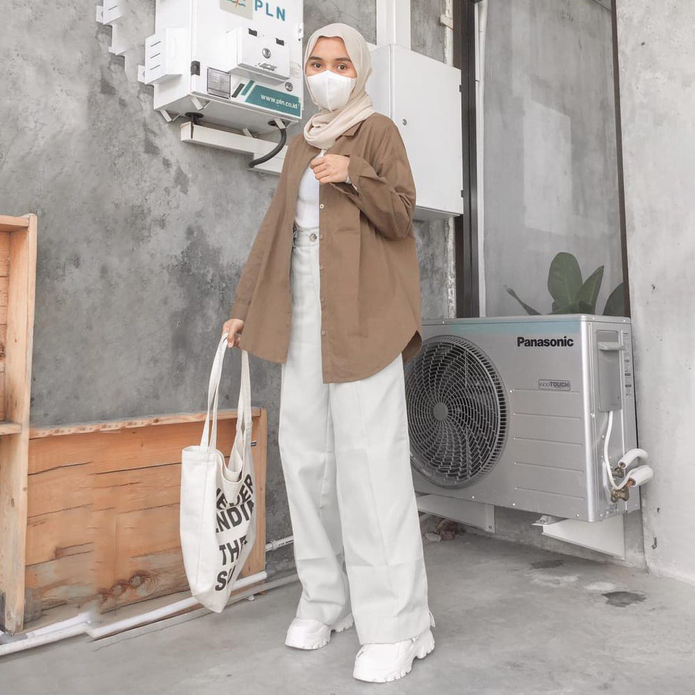 MELVA SLIT PANTS Kulot Highwaist Loose Pants Trousers Wanita Celana Kerja Highwaist Korean Style