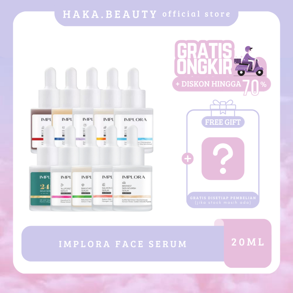Face Serum Wajah Implora Perawatan Kecantikan Pembersih Membersihkan Penghilang Menghilangkan Pencer