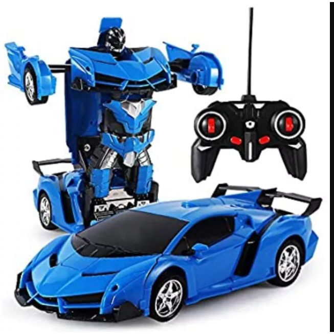 RC Car Autobot Transfrm Polisi 2 in 1 Baterai CAs  Mobil Remote Control Deformation NEW / Mainan Anak Laki Laki