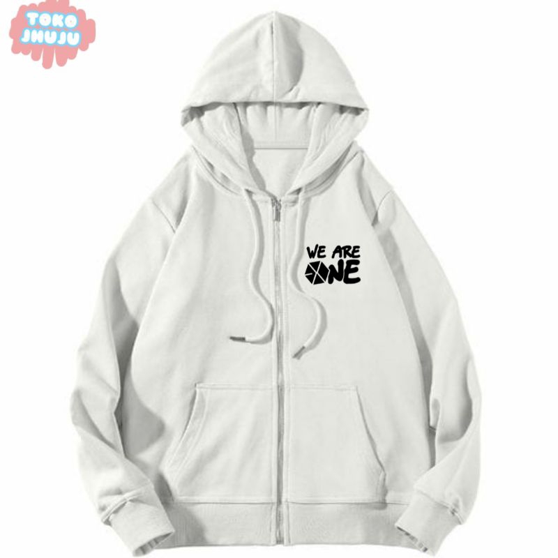 Hoodie Zipper EXO We Are One Logo Kecil