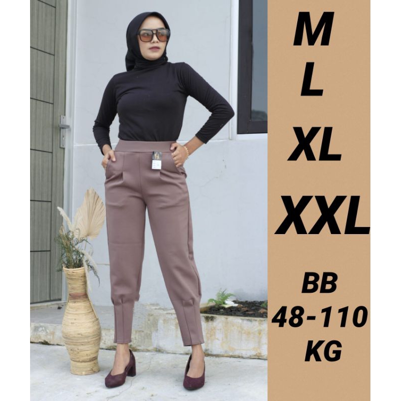 celana basic scuba premium / celana basic pants Tulip / celana jumbo wanita