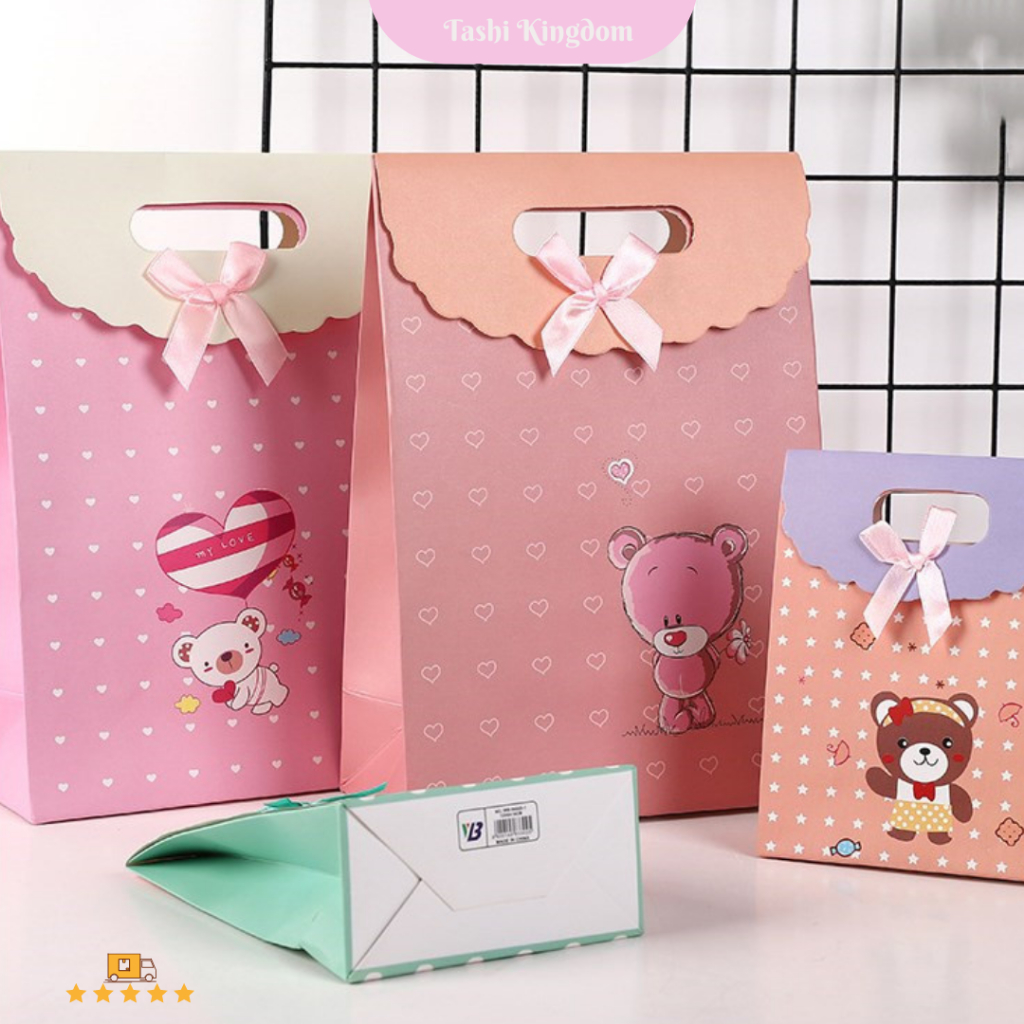 

PAPER BAG KADO XL , GIFT BAG HADIAH , KANTONG MOTIF ANIMAL , PAPER BAG BEAR , KANTONG KADO ANAK