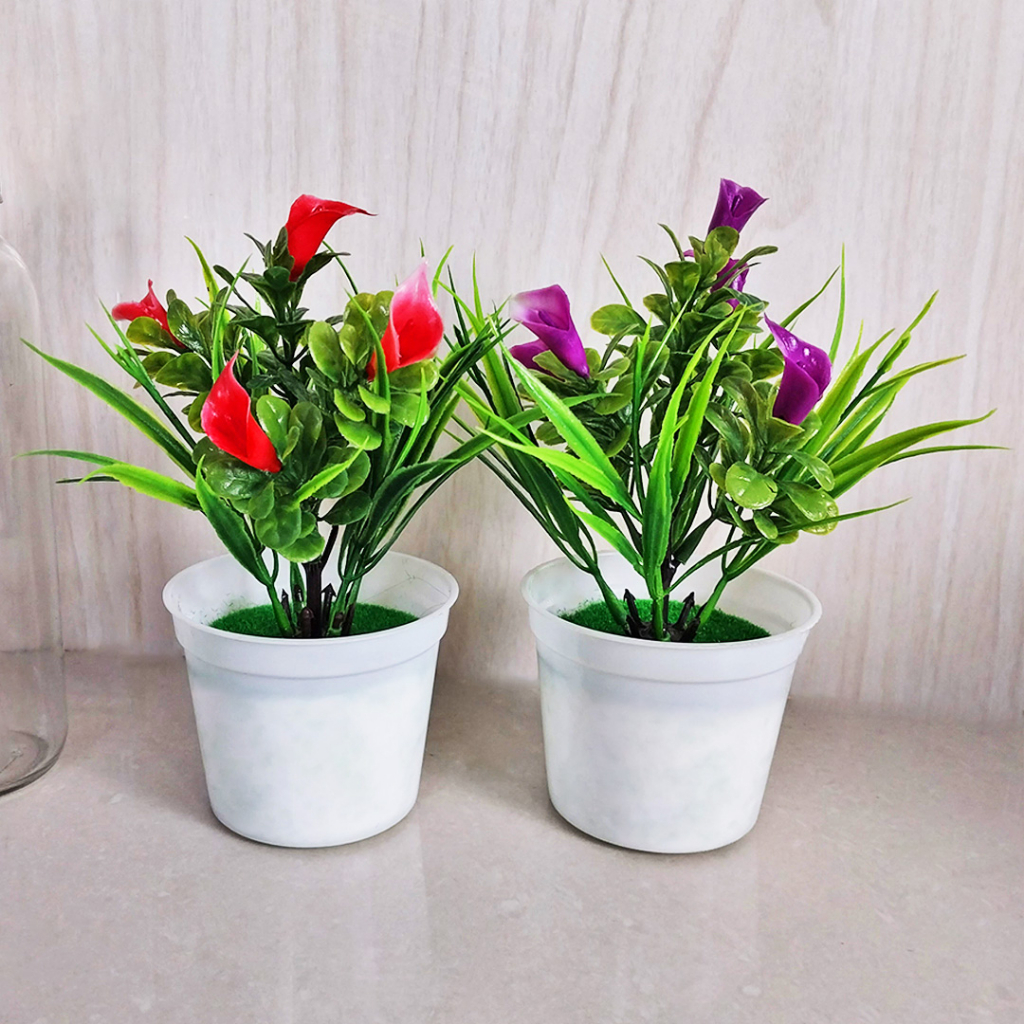 Azgalery / Bunga Tulip Plastik Hias Pot Bunga Tanaman Hias Decoration Flower Tulip Artifical Bunga Hias Dekorasi Cantik PBP19