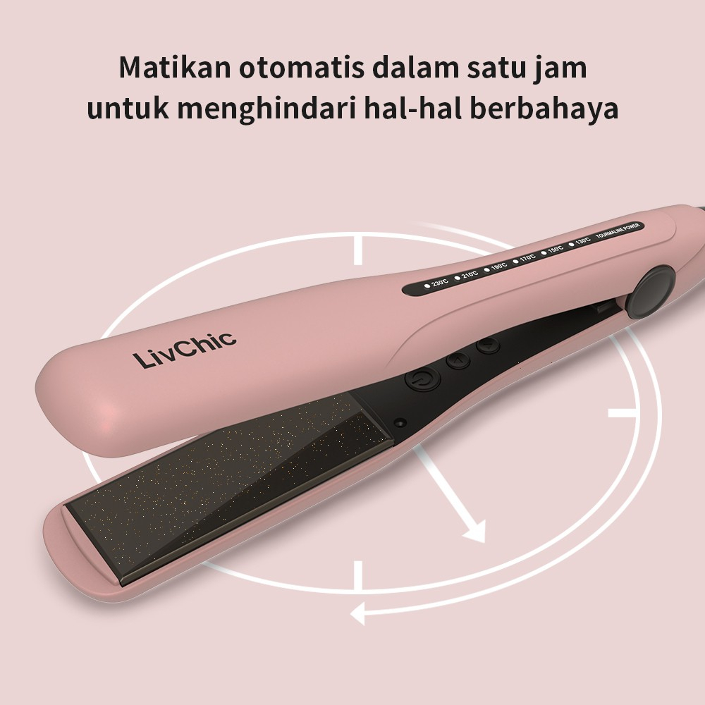 [Barang Lokal] LivChic Catokan Rambut LS304 - 3IN 65 Watts Alat pengeriting rambut Tongkat pelurus rambut Perm