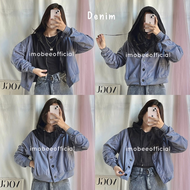 STEFANY COMBI JACKET CARDIGAN // JAKET ZIPPER CARDIGAN KANCING