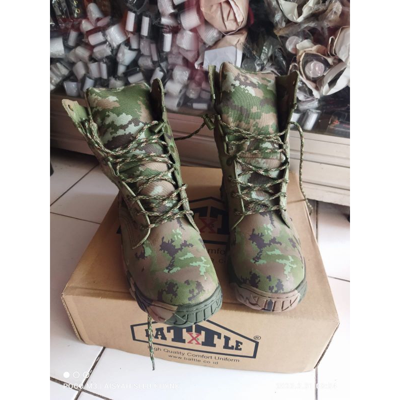 ORIGINAL SEPATU PDL KOSTRAD BATTLE/ SEPATU LORENG TNI ORIGINAL