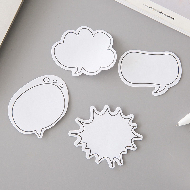 

sticky notes catatan memo mini bentuk awan speech bubble cloud lucu murah warna putih simple minimalis monokrom monochrome estetik aesthetic sederhana murah lucu