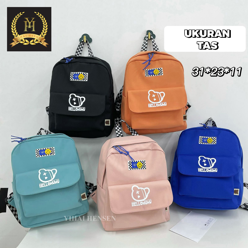 [ Y&amp;H] Tas Ransel Anak Sekolah TK SD Tas Backpack Motif Simple Tas Punggung Unisex - YH298