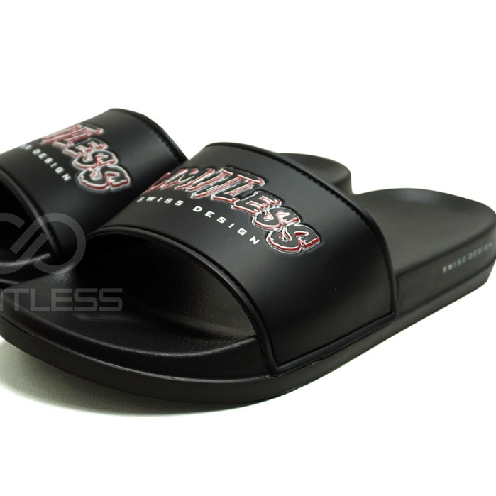 Sandal Slide Pria Comfortable Clint Sendal Slop Pria Dewasa Full Hitam Sandal Cowok Selop Casual