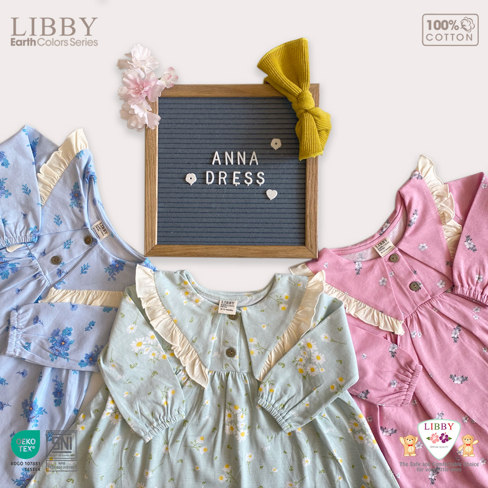 LIBBY Earth Anna Dress Anak Perempuan 6 Bulan - 8 Tahun (1 pcs/pack)