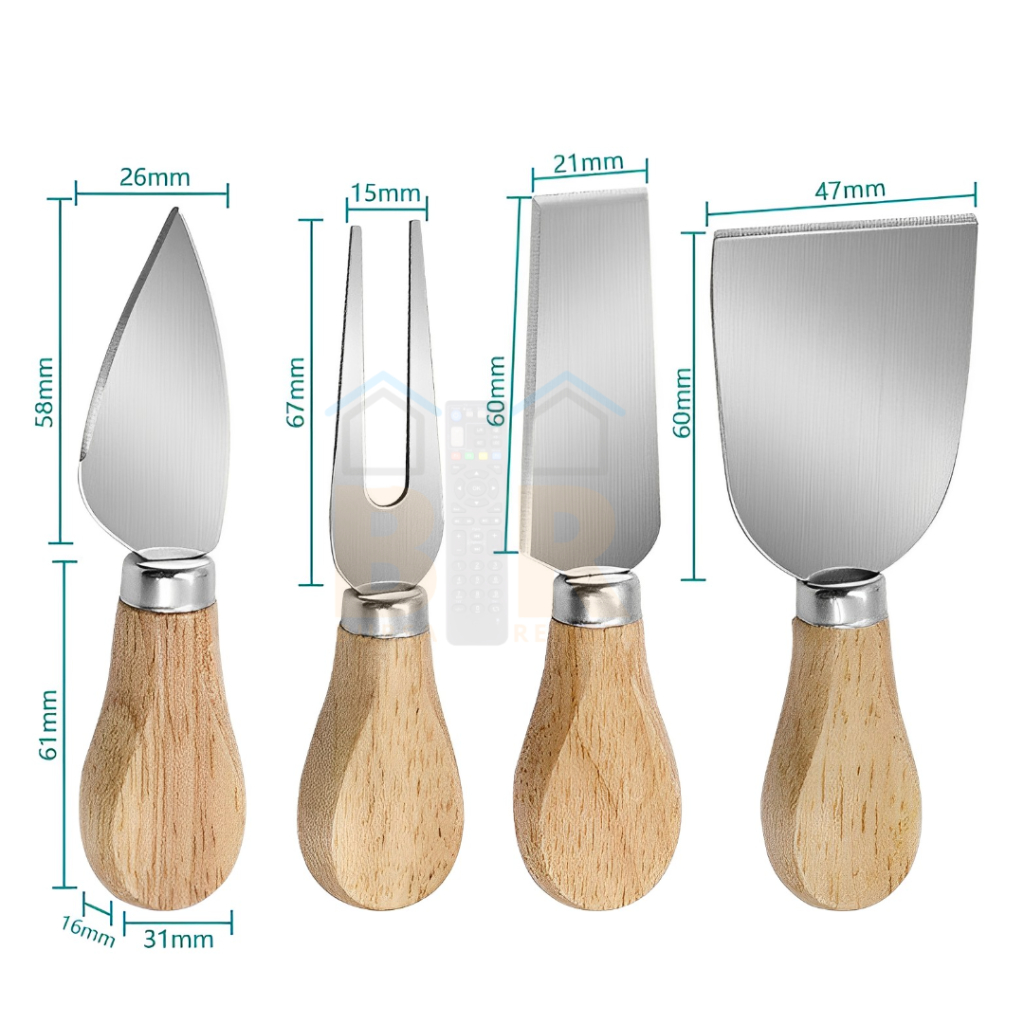 Cheese Butter Knife Set 4 Pcs Pisau Pemotong Keju Oles Selai Mentega Stainless Steel