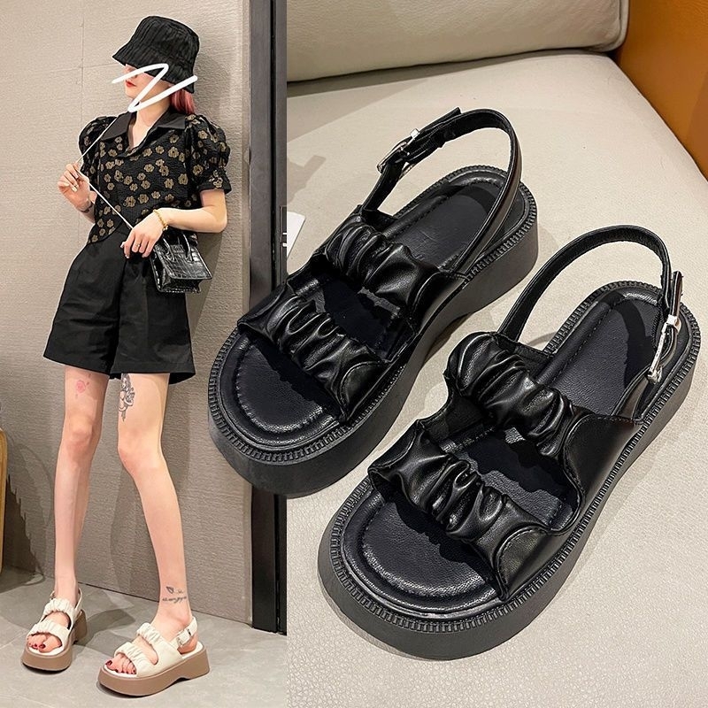 [COZY] Gisella Sandal Wedges Tali Korea Fashion Wanita Import