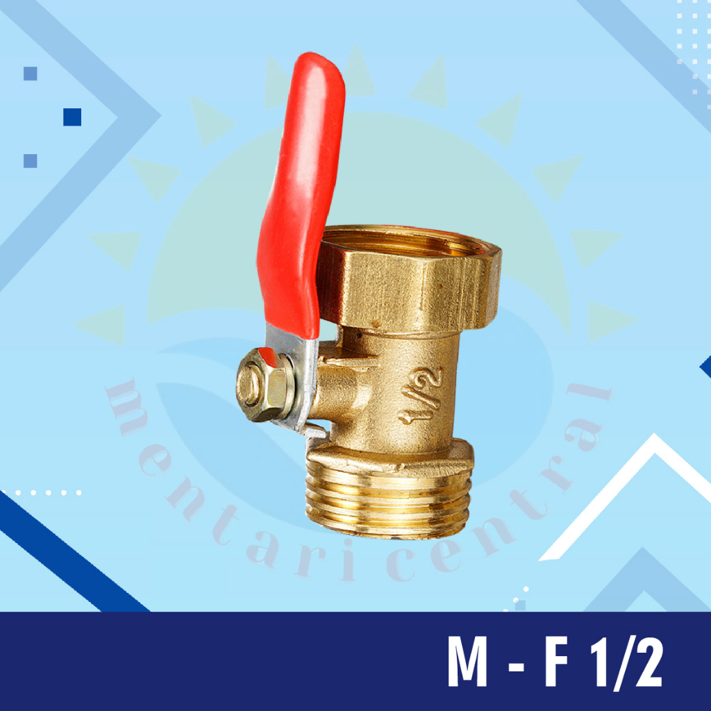 BALL VALVE / STOP KRAN / KERAN KUNINGAN male to female  M-F 1/4 1/2 3/8 1/8