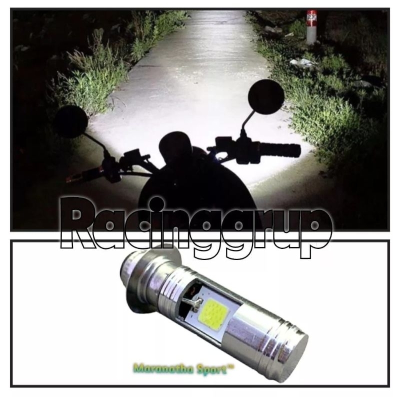 LAMPU AC Dc Lampu LED Utama Depan 2Led Motor Bebek ACDC dan Matic Soket H6 Led 2 Sisi PnP Putih (AC DC TSS)