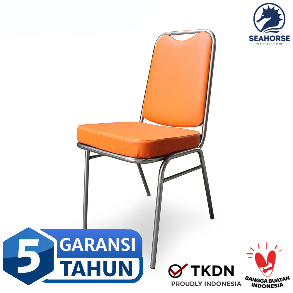 Kursi Susun Hotel Chair Kursi Gereja Stainless Chair Kursi Resto Banquet Chair - Seahorse REVO Stain