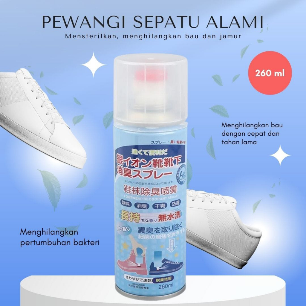 penghilang bau kaki anti bakteri anti bau anti jamur pada sepatu sandal pengharum parfum Deodorant spray